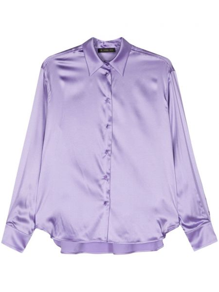 Hodvábna saténová košeľa Manuel Ritz fialová