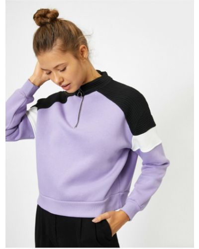 Džemperis su užtrauktuku Koton violetinė