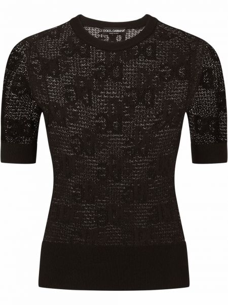 Mežģīņu džemperis Dolce & Gabbana melns