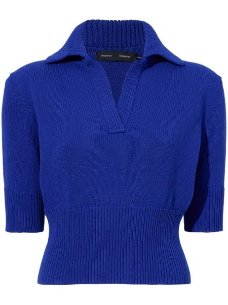 Medvilninis polo marškinėliai Proenza Schouler mėlyna