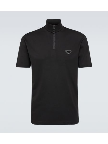 Poloshirt med lynlås Prada sort