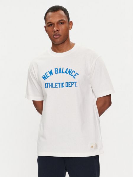 Relaxed fit marškinėliai New Balance balta