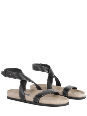 Semišové sandály bez podpatku Totême černé