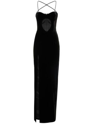 Viskózové večerní šaty Alessandra Rich černé