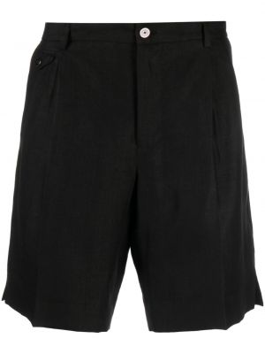 Pantaloni scurți de in plisate Dolce & Gabbana negru