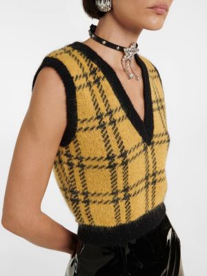 Sweter w kratkę żakardowy Alessandra Rich