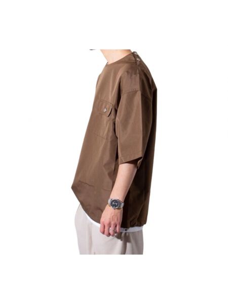 Elegante camisa Taion marrón