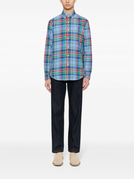 Karierte hemd aus baumwoll mit print Polo Ralph Lauren blau