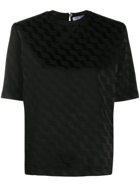 Camiseta de tejido jacquard The Attico negro