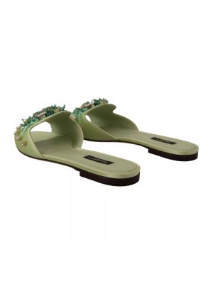 Sandalias de cuero de cristal Dolce & Gabbana verde