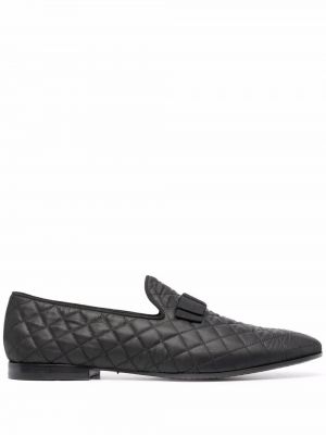 Skinn loafers Tagliatore svart