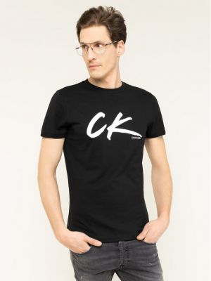 Priliehavé tričko Calvin Klein Swimwear čierna
