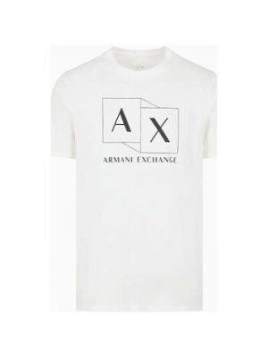 Biała koszulka z krótkim rękawem Eax