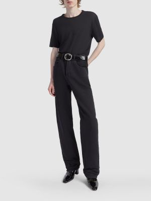 Jeans en coton large Saint Laurent noir
