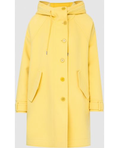 Вовняне пальто з капюшоном Ermanno Scervino жовте