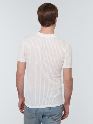 Svītrainas kokvilnas t-krekls džersija Winnie New York balts
