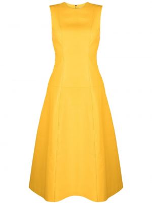 Sukienka midi skórzana Leo Lin żółta