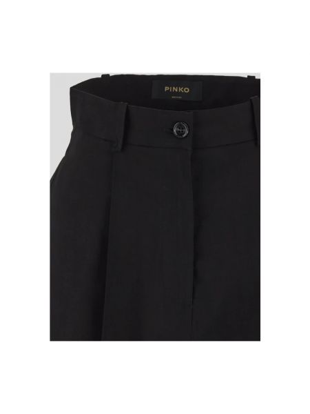 Pantalones cortos de lino de viscosa Pinko negro