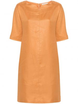 Pomarańczowa lniana sukienka midi Antonelli
