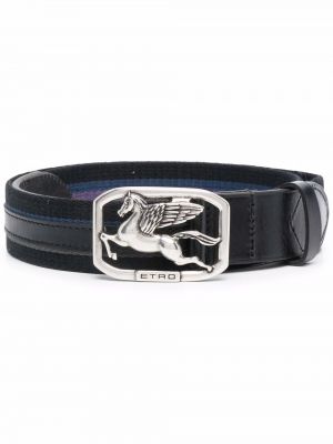 ETRO cinturón con hebilla del logo - Negro