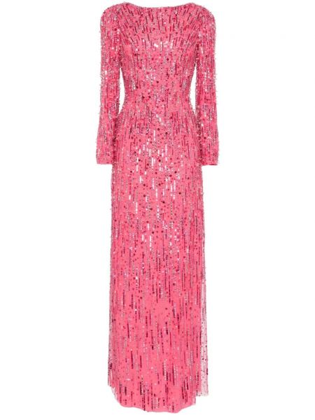 Paljetti suora mekko Jenny Packham pinkki