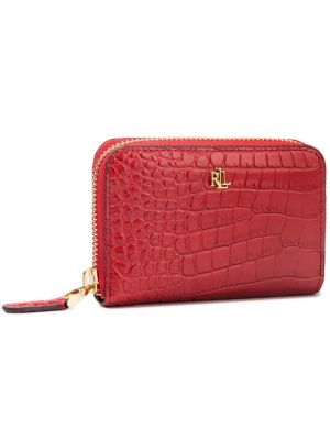 Peněženka na zip Lauren Ralph Lauren červená