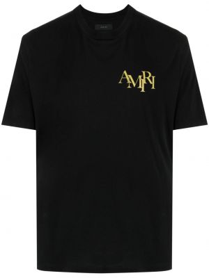T-krekls ar kristāliem Amiri melns