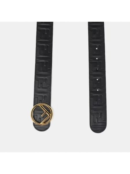 Cinturón de cuero retro Fendi Vintage negro