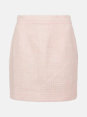 Mini falda de punto de tweed Alessandra Rich rosa