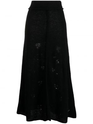 Pletená obnosená sukňa Rus čierna
