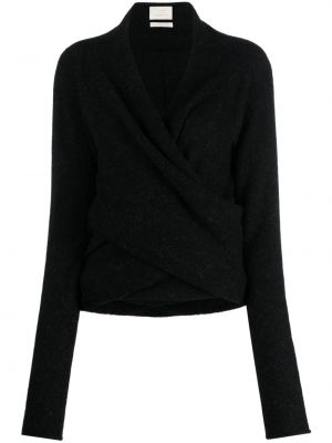 Sweter z dekoltem w serek Lauren Manoogian czarny