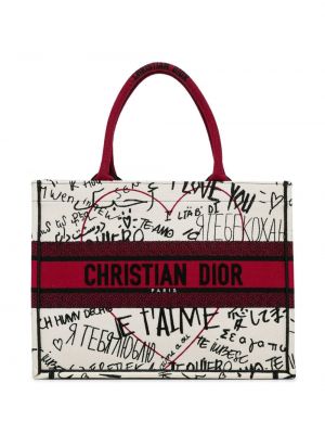 Τσάντα shopper Christian Dior λευκό