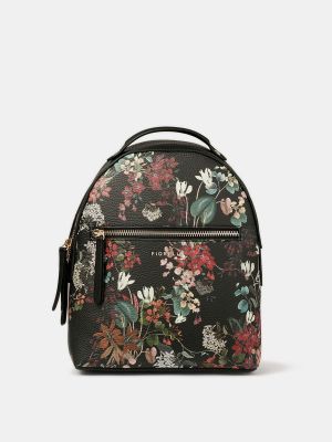 Черный рюкзак Anouk среднего размера с цветами и передним карманом Fiorelli
