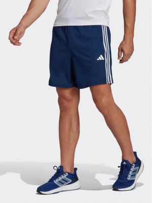 Pantaloni scurți de sport cu dungi Adidas albastru