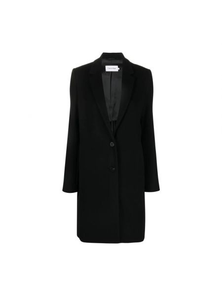 Czarny płaszcz wełniany Calvin Klein
