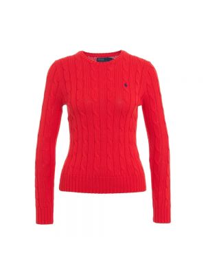 Dzianinowy sweter Ralph Lauren czerwony