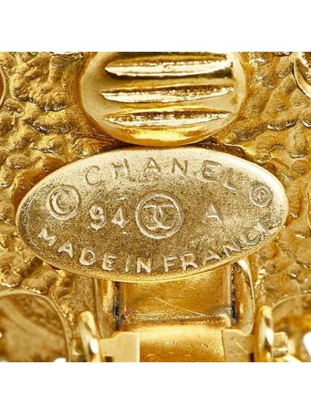 Pendientes retro Chanel Vintage amarillo
