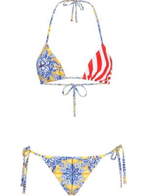 Bikini con estampado Dolce & Gabbana azul