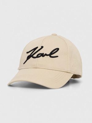 Памучна шапка с козирки с апликация Karl Lagerfeld