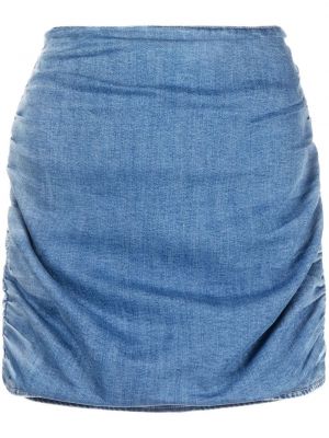 Bavlněné přiléhavé džínová sukně na zip Retrofete - modrá