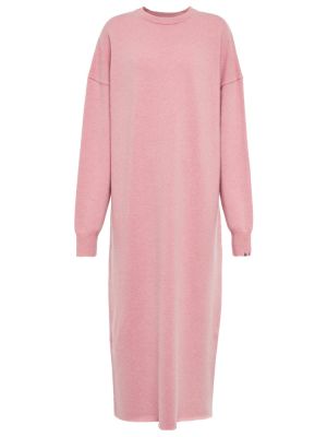 Sukienka długa z kaszmiru Extreme Cashmere różowa