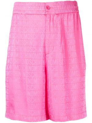 Pantaloncini con stampa Moschino rosa
