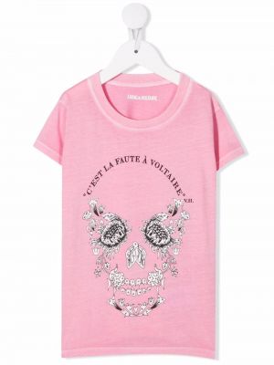 Trykt t-skjorte for jenter Zadig & Voltaire Kids rosa