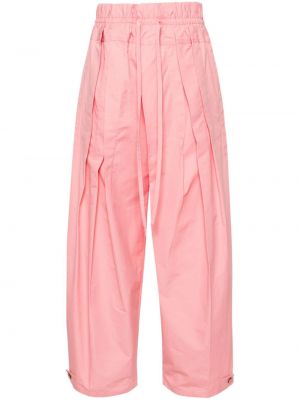 Pliszírozott laza szabású nadrág Jil Sander rózsaszín