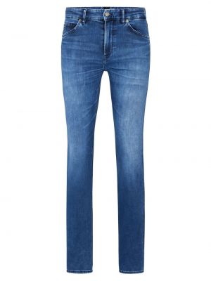 Кашемировые прямые джинсы Boss синие