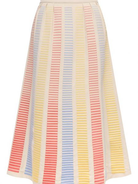 Хлопковая шелковая юбка Loro Piana бежевая
