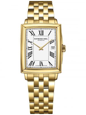 Женские швейцарские часы Toccata с золотым PVD-браслетом из нержавеющей стали, мм Raymond Weil белый