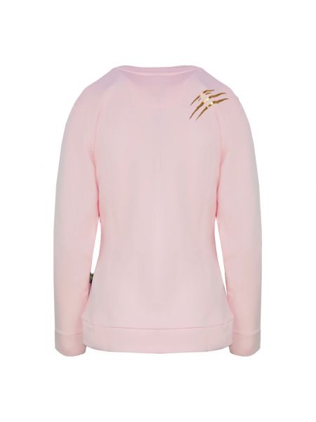 Bluza bawełniana z okrągłym dekoltem sportowa Plein Sport różowa