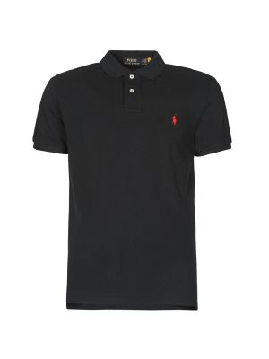 Hálós rövid ujjú pólóing Polo Ralph Lauren fekete