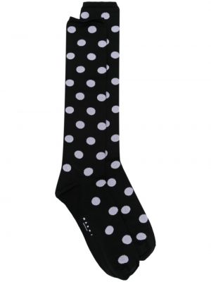 Чорапи на точки с принт Marni черно